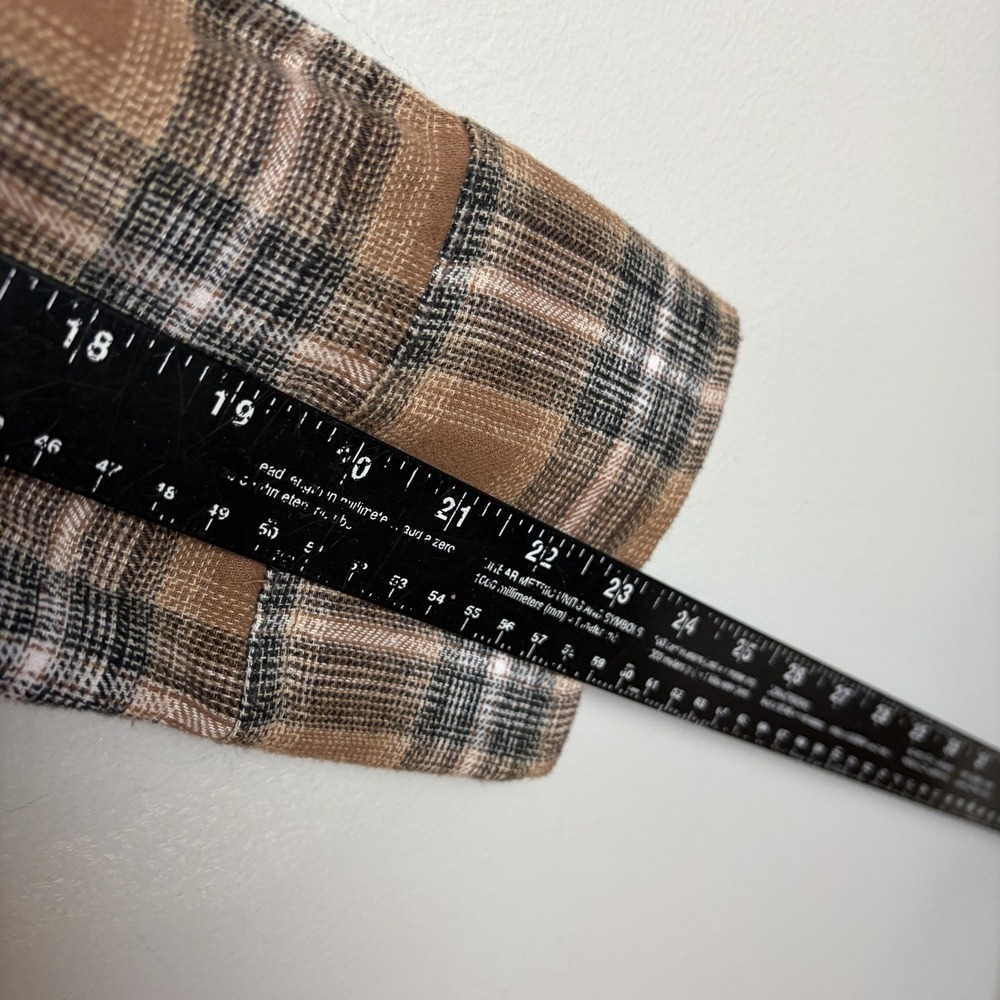 Wrangler Shirt Mens Large Brown Plaid Western Pearl Snap Flannel Long Sleeve‎ - Picture 7 of 8